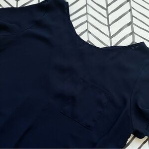 Lily White Navy Blue Strappy Back Blouse